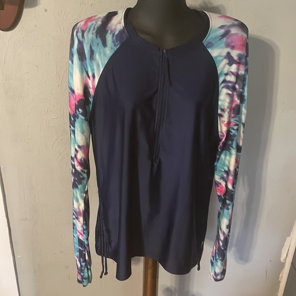 XXL Free Country blue dry fit sunblock long sleeve pullover shirt top - Picture 2 of 16